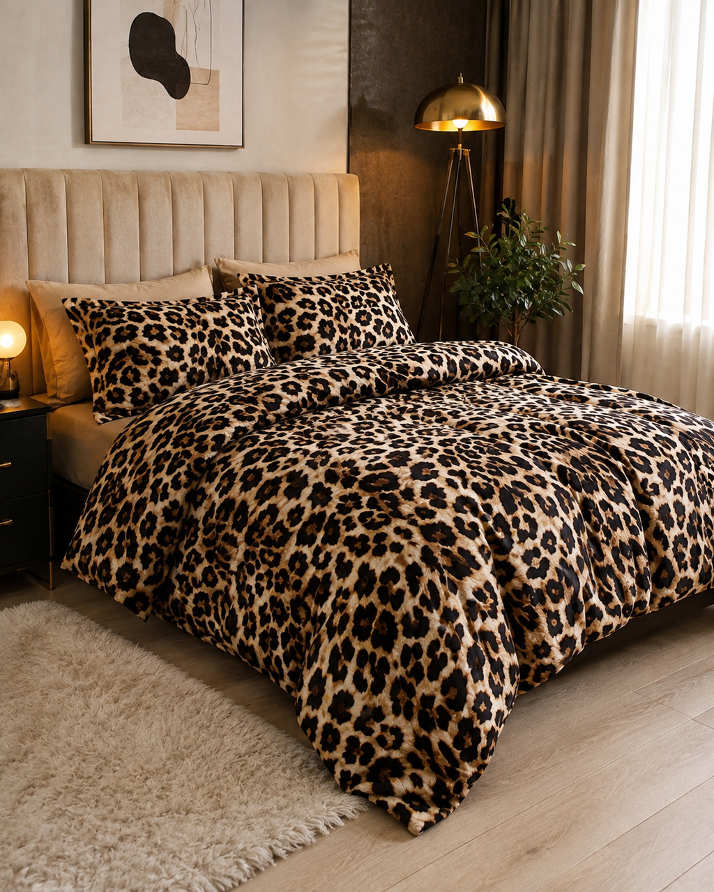 Lenjerie de pat Leopard-100% BUMBAC Ranforce, 4 piese