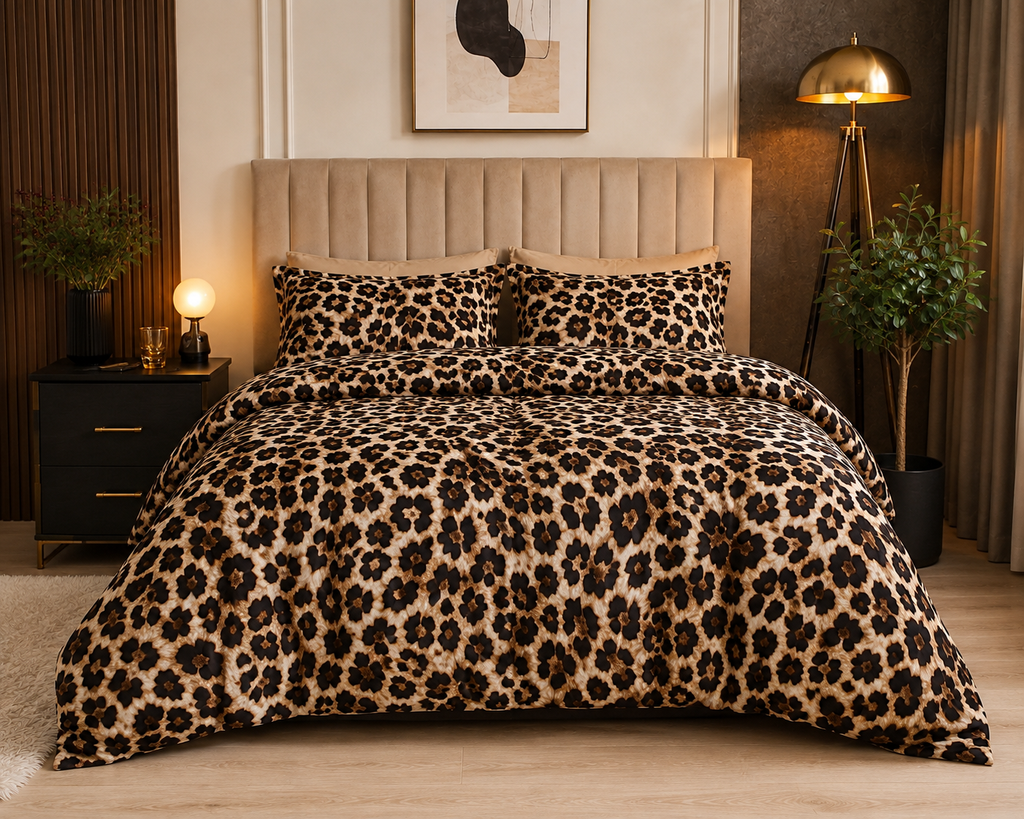 Lenjerie de pat Leopard-100% BUMBAC Ranforce, 4 piese