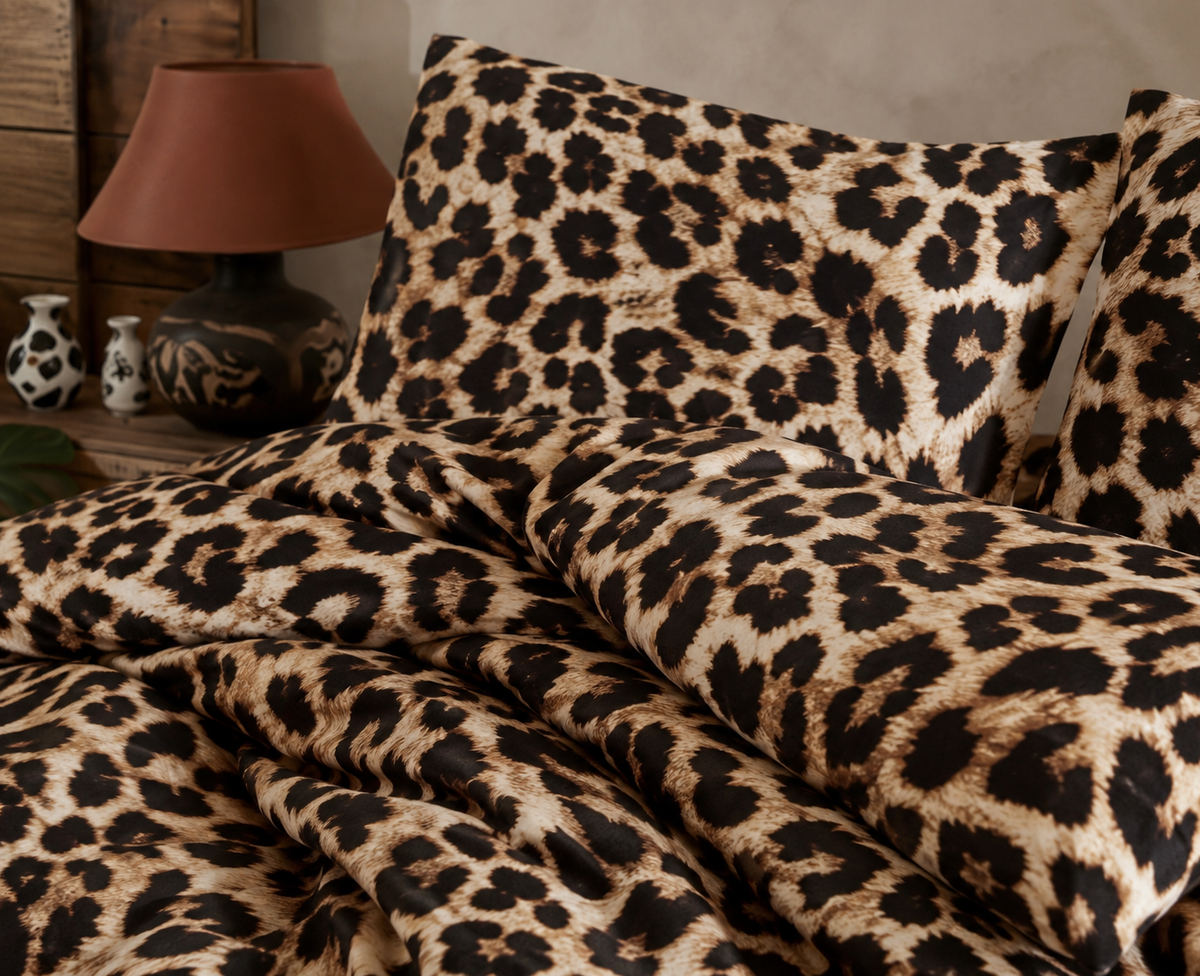 Lenjerie de pat Leopard-100% BUMBAC Ranforce, 4 piese